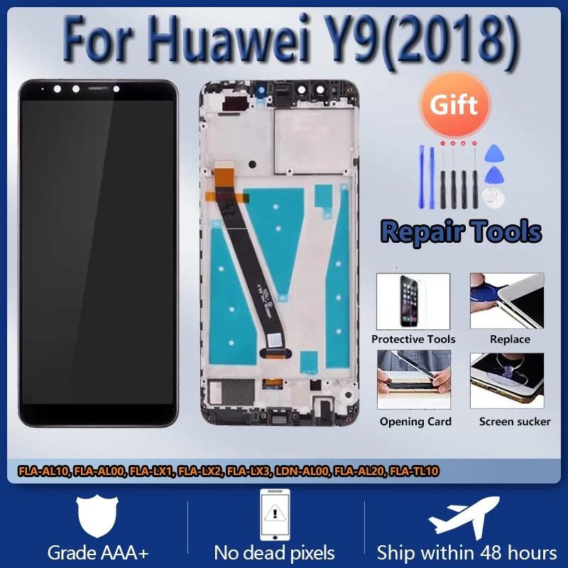 

Для Huawei Y9 2018 Enjoy 8 FLA-AL10 AL00 LX1 LX2 LX3 AL00 AL20 ЖК-экран в сборе с передним сенсорным стеклом, с запасными частями
