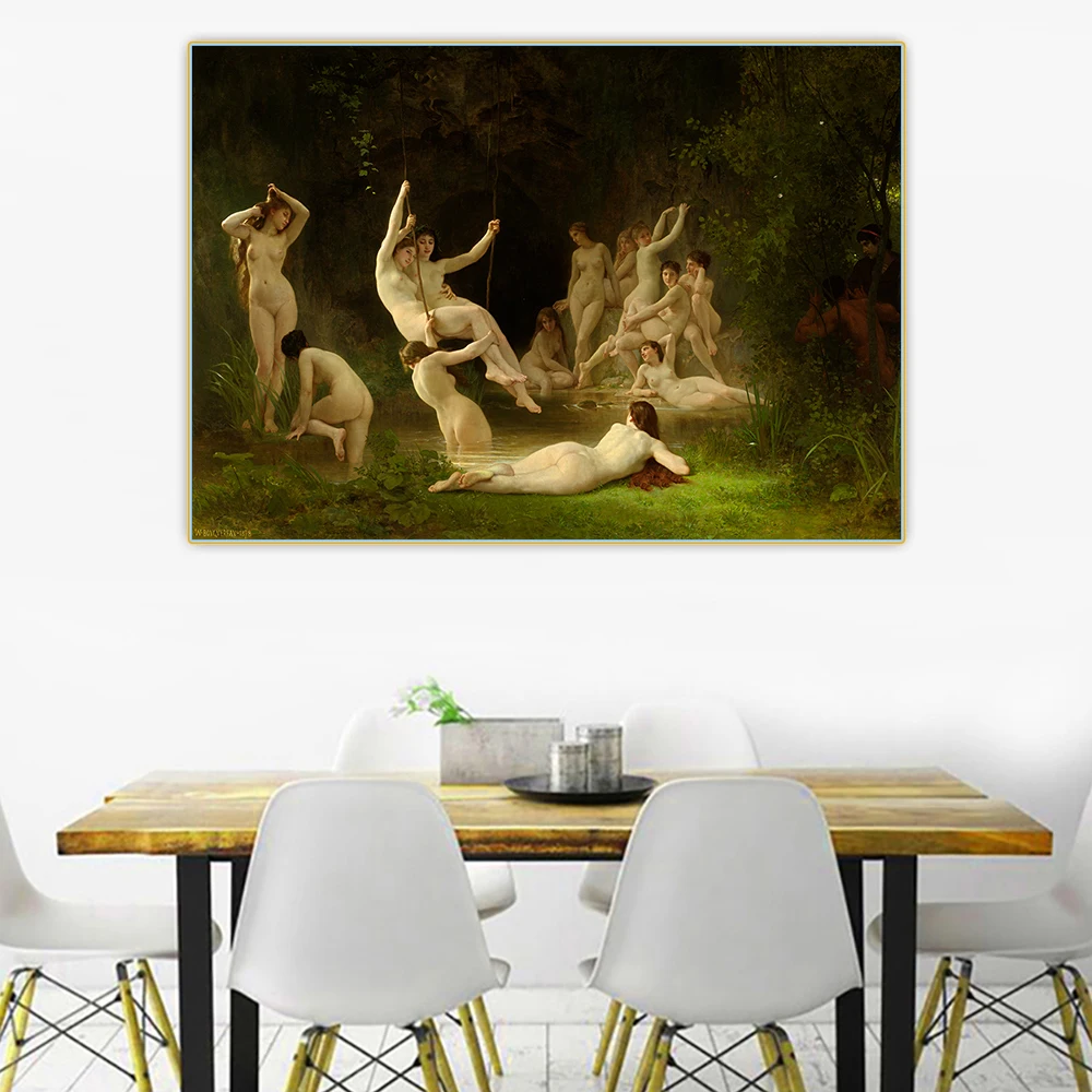 Citon William Adolphe Bouguereau [the Nymphaeum (нюдовая красавица) 》 картина маслом на холсте