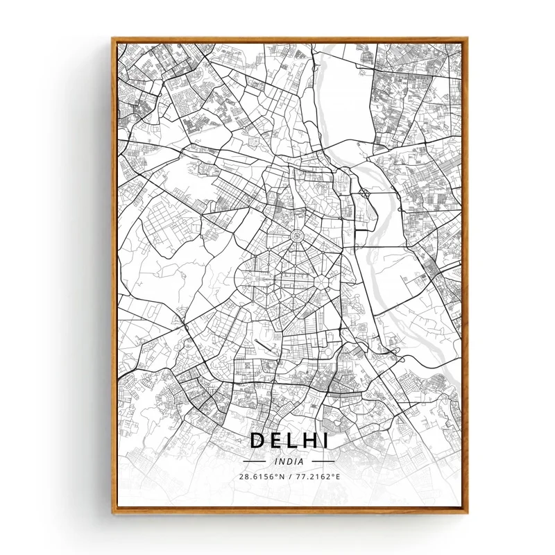 Agra Бангалор Ченнай Дели Хайдарабад Современная Карта города индии плакат на