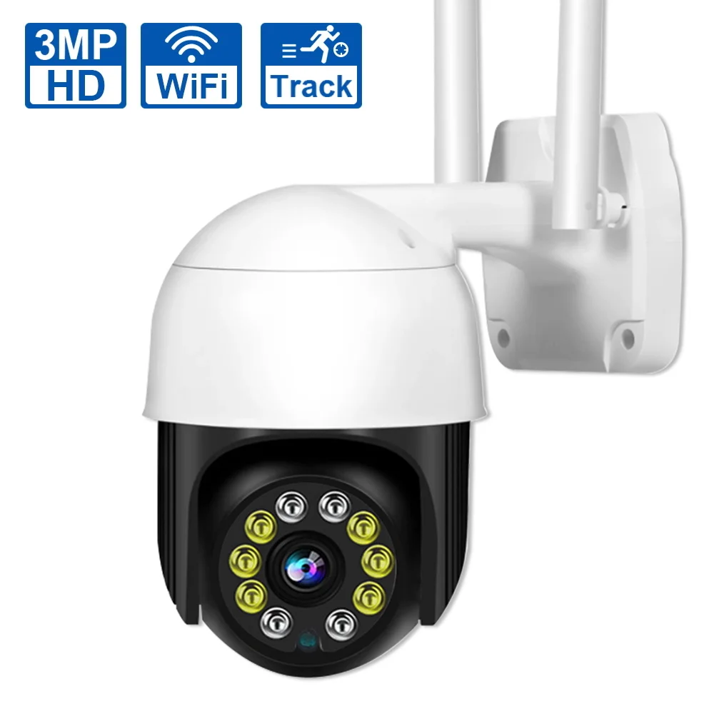 

3MP Wifi IP Camera Outdoor Video Surveillanc Camera IP66 Waterproof Color Night Vision Two Way Audio Smart Home Security Camera