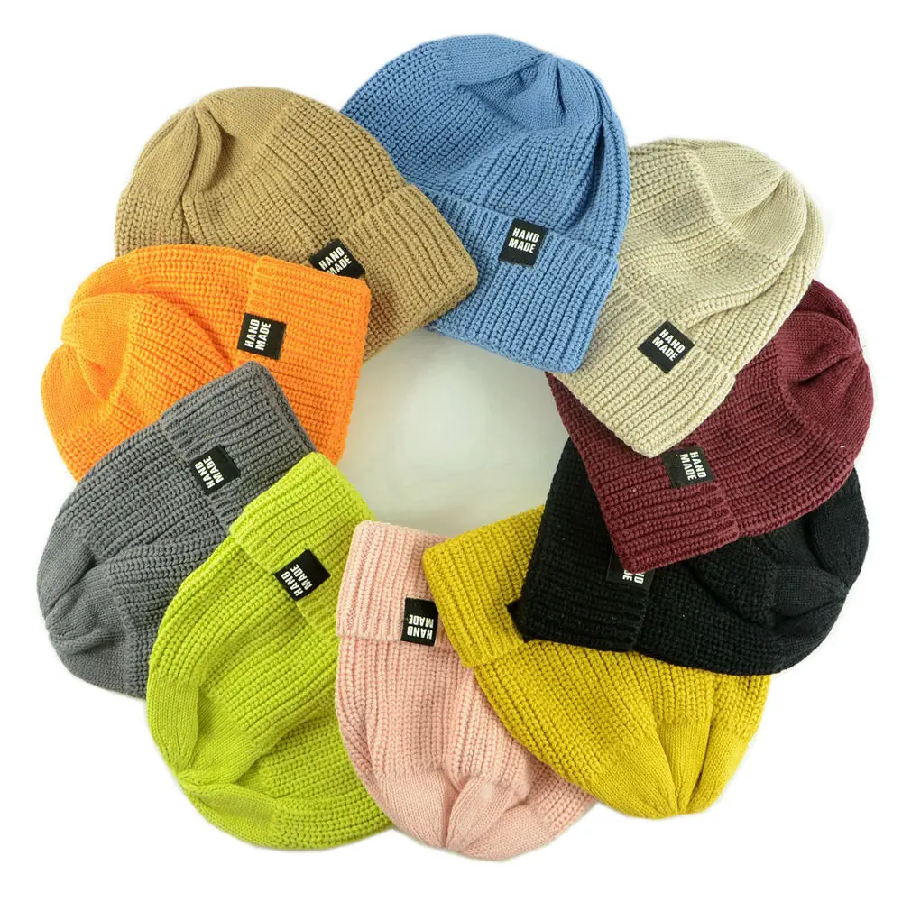 Beanies/Новинка года; однотонные вязаные теплые мягкие модные шапки в Корейском стиле; детские шерстяные Повседневные шапки; элегантная шапочка