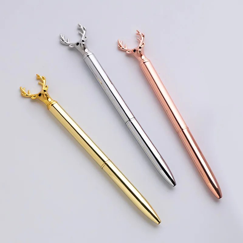

Роскошная шариковая ручка с головой оленя, металлические высококачественные ручки для подписи, канцелярские принадлежности для школы, офи...
