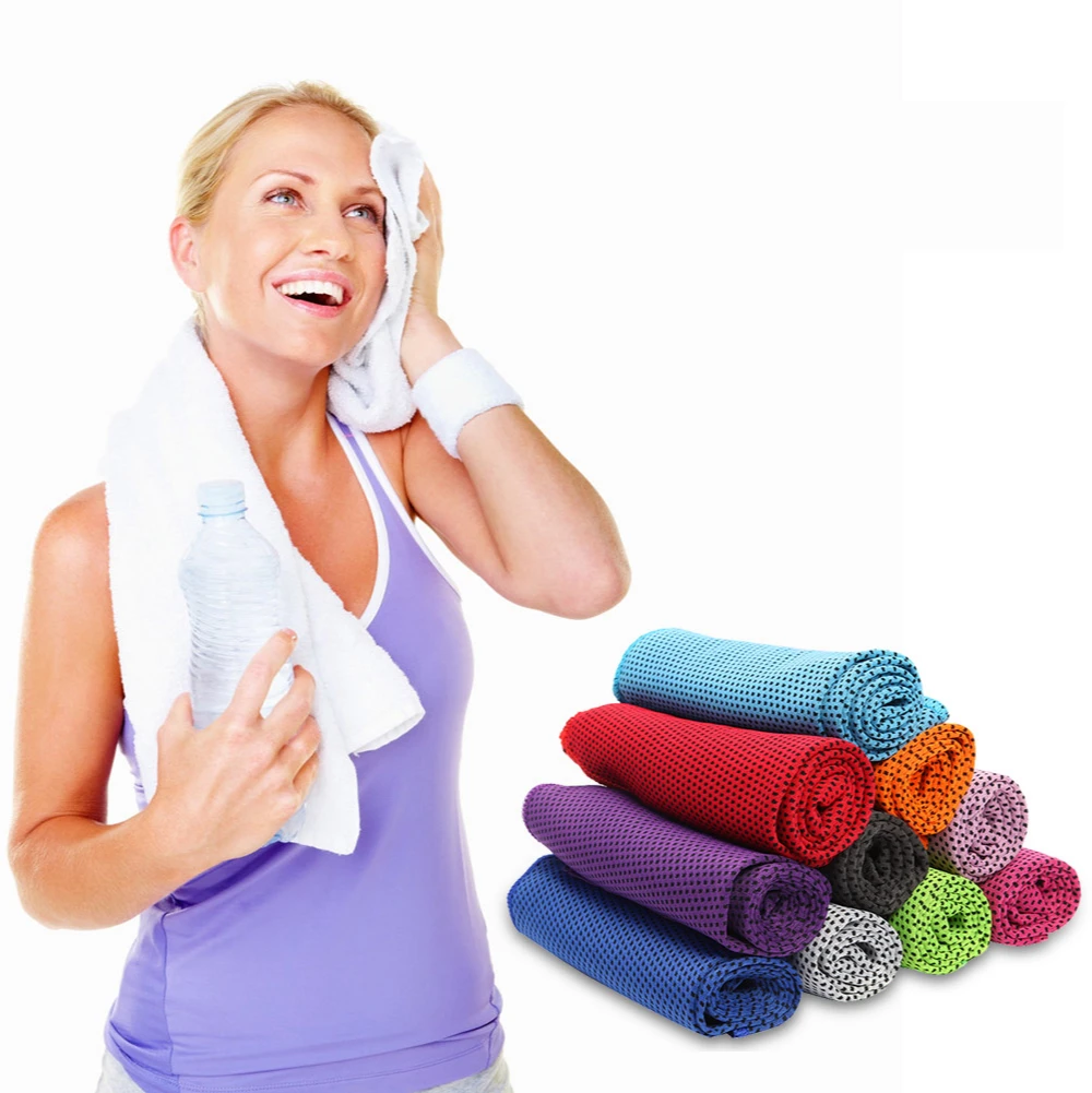 

Yoga Fitness Microfiber Cold Sports Cooling Towel Summer Face Quickiy Drying Absorbing Rectangle Swimming Towel Home Gym Beach