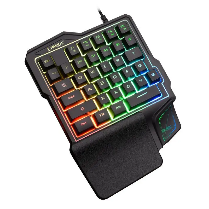 Фото Игровая клавиатура светодиодный 35 клавиш с одной рукой подсветкой USB