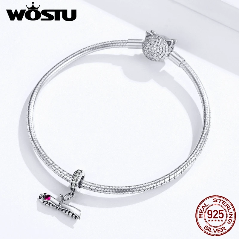 WOSTU подлинные 925 пробы серебряные бусины с надписью Love подходят к оригинальному