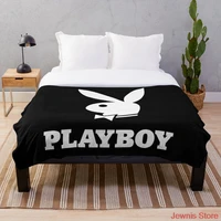 playboy bunny white throw blanket super soft printing family car and sofa bed throws summer office quilts