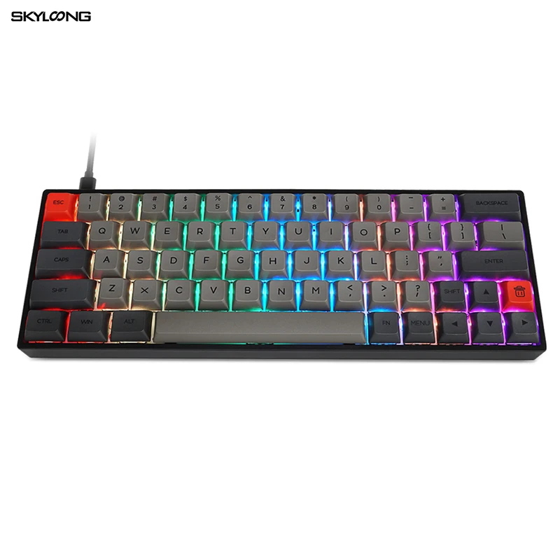 

SK64 Gateron Optical Brown Switch Dye Sub Keycap RGB Hot Swap Programmable Mechanical Keyboard Wire Separation RGB leds type