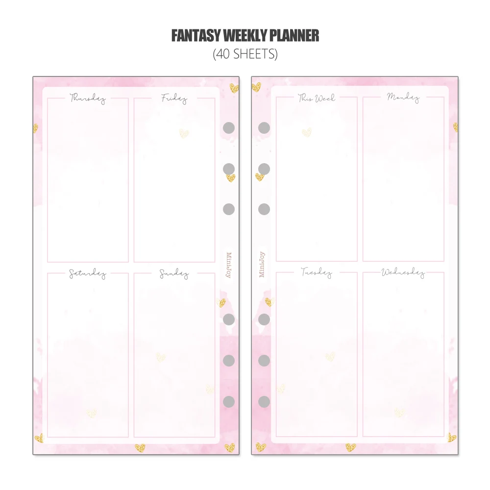 Weekly - 40 Sheets MyPretties Fantasy еженедельник заправка бумаги 40 листов A5 A6 наполнитель бумаги для 6 отверстий блокнот-Органайзер - Цвет: Weekly - 40 Sheets
