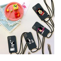 cartoon game mafaldo cute phone case for iphone 7 8 11 12 x xs xr mini pro max plus strap cord chain lanyard soft