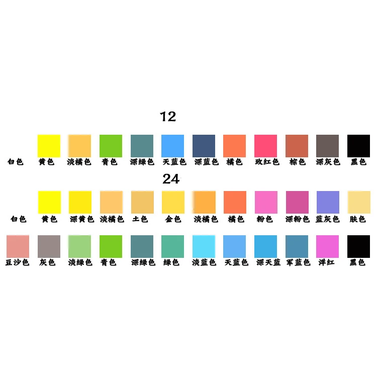 Однотонные акварельные краски 18/24 набор для рисования торты портативный