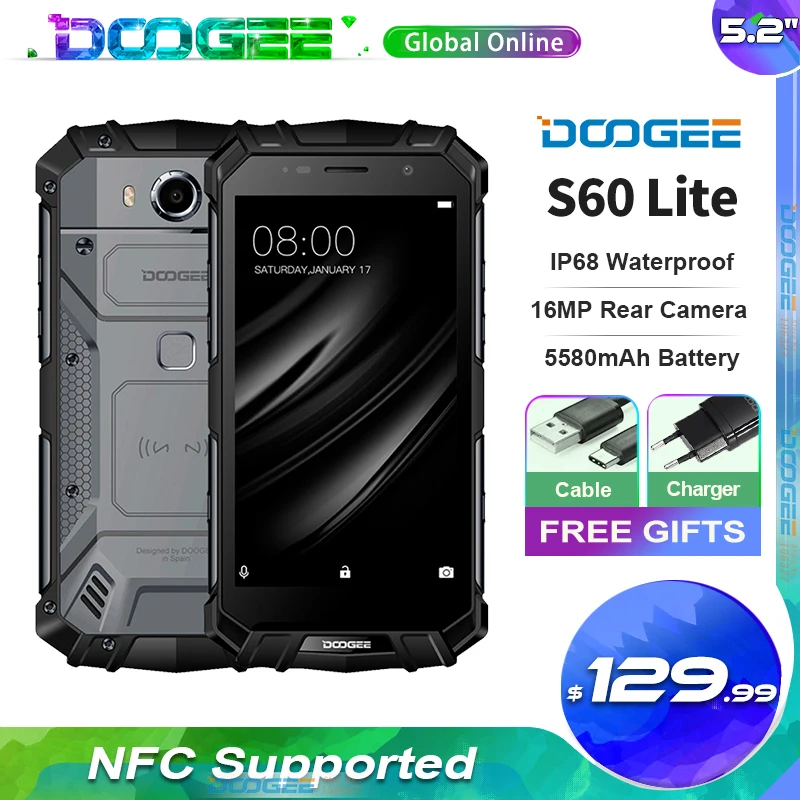 Смартфон DOOGEE S60 LITE с влагозащитой IP68 пылезащищенный беспроводной - Цена: 0