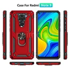 Противоударный чехол-Броня с подставкой Чехол для телефона чехол-накладка для Redmi Note 9 9S 8 8T Pro K30 ультра 10 CC9 палец магнитное кольцо-держатель с защитой от осень крышка