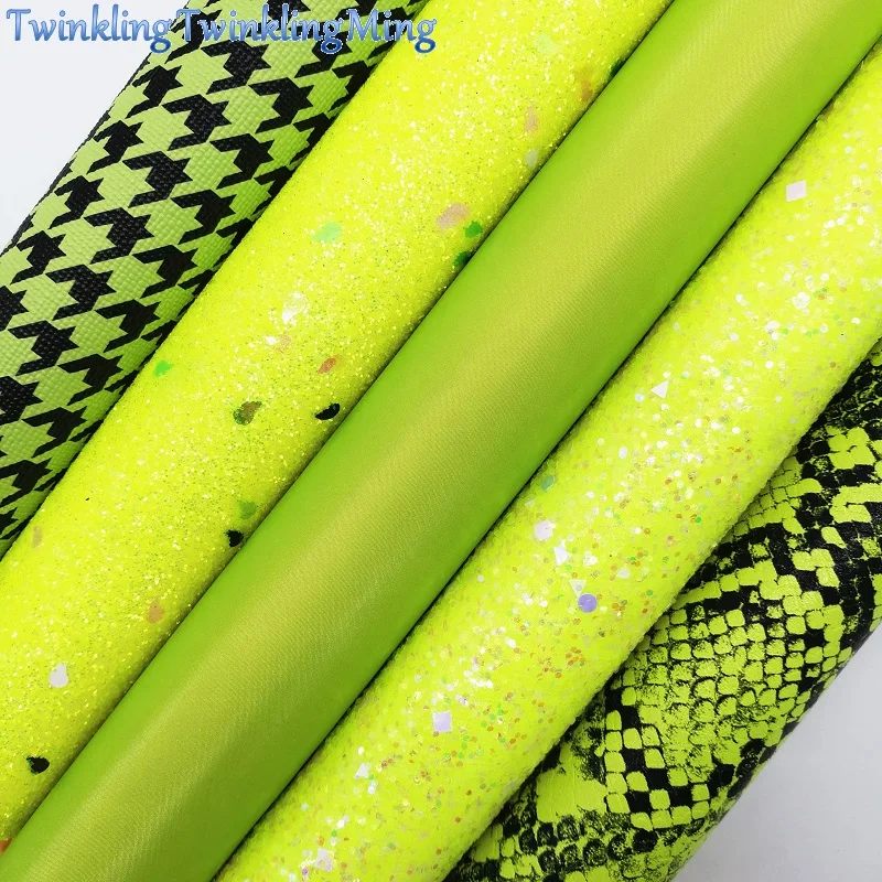 Желтый глиттер ткань из искусственной кожи листы синтетической со змеиным