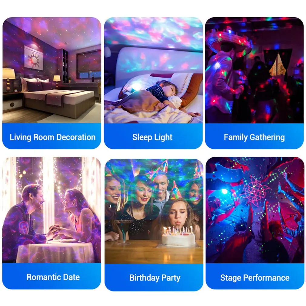 

Starry Sky Galaxy Projector Night Light Child Wireless USB Music Player Star Night Light Romantic Projection Lamp Gifts