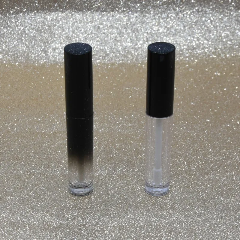 Пластиковый градиентный Черный Тюбик для блеска губ 3 мл пустой контейнер