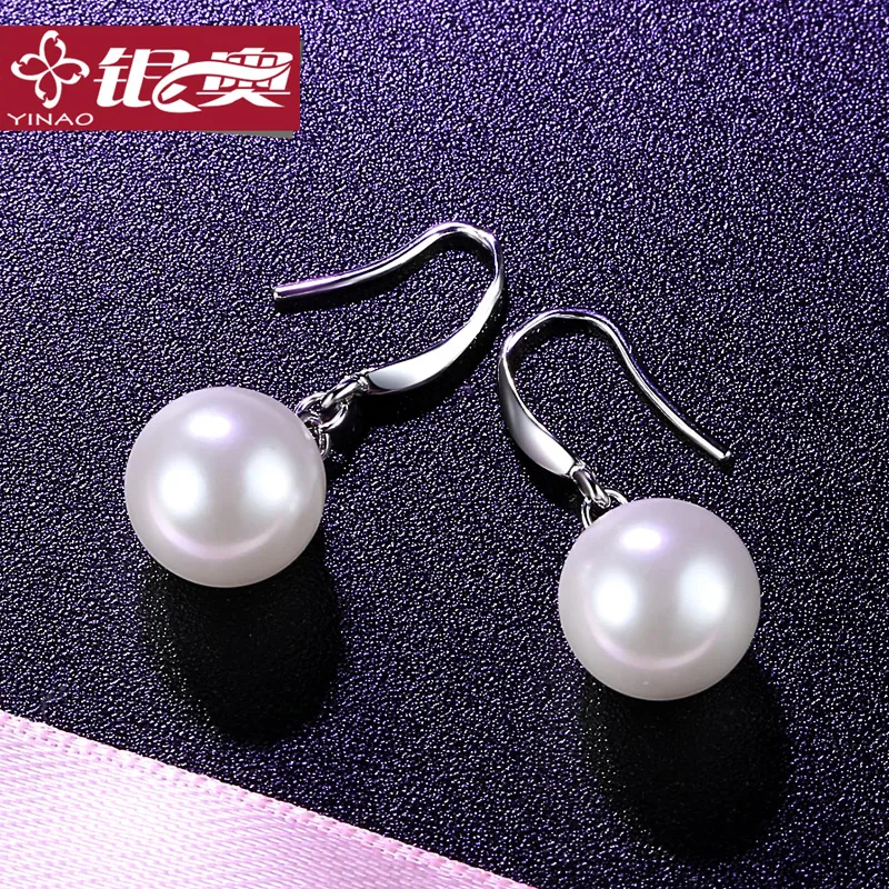 925 пробы серебряные сандалии Класс имитация жемчуга длинные Позолоченные