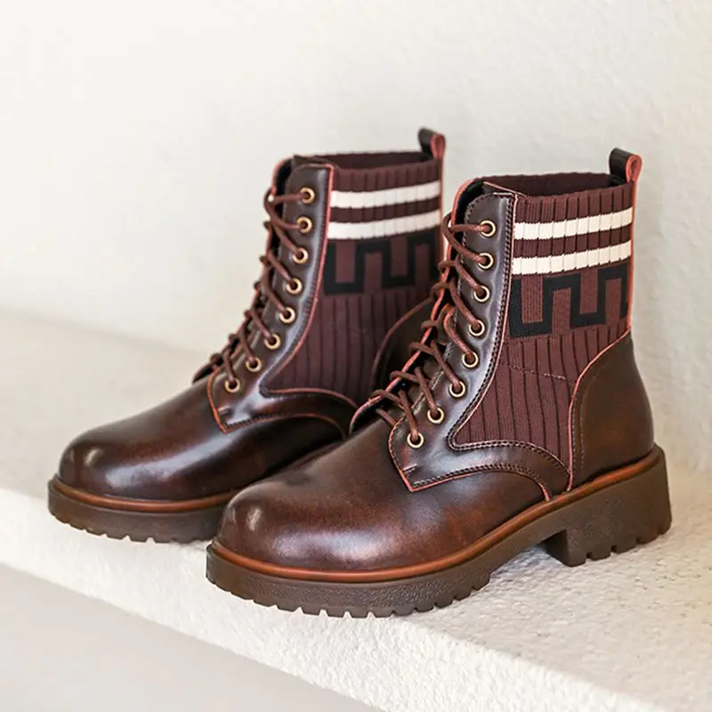 

Women's boots British style elastic socks boots were thin short boots 2021 autumn and winter single boots increased riding boots
