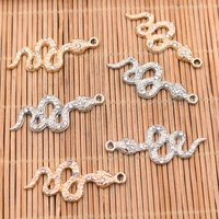 8pcs viper pendants handmade rhinestone snake charms coral snake charms diy jewelry charms p67