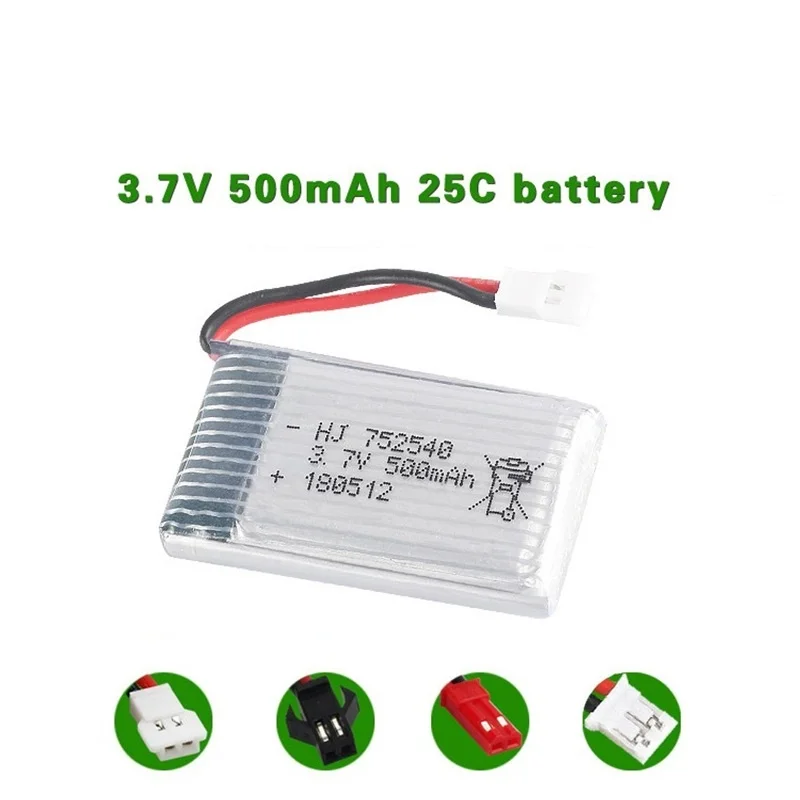 Литий полимерный аккумулятор 3 7 в 500 мАч для Syma X5C X5SW M68 Cheerson CX 30 H5C литий батарея 25c