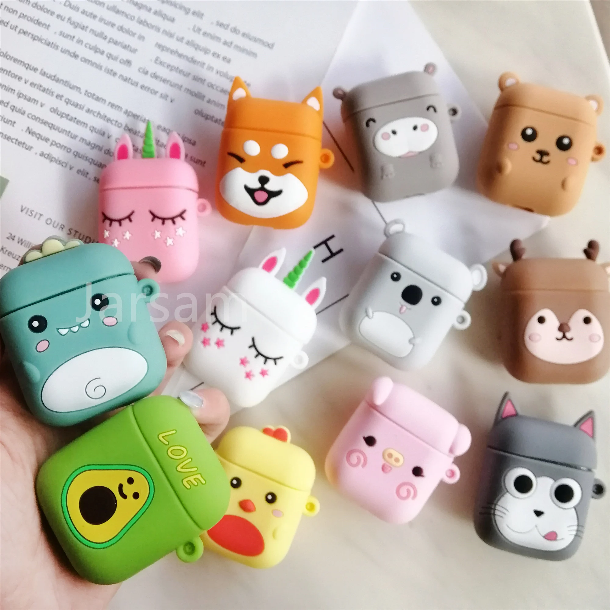 

Cartoon Cute Earphone Case For AirPod 2 1 case Silicone Charging Headphones Case for airpods case Protective soft Cover new year