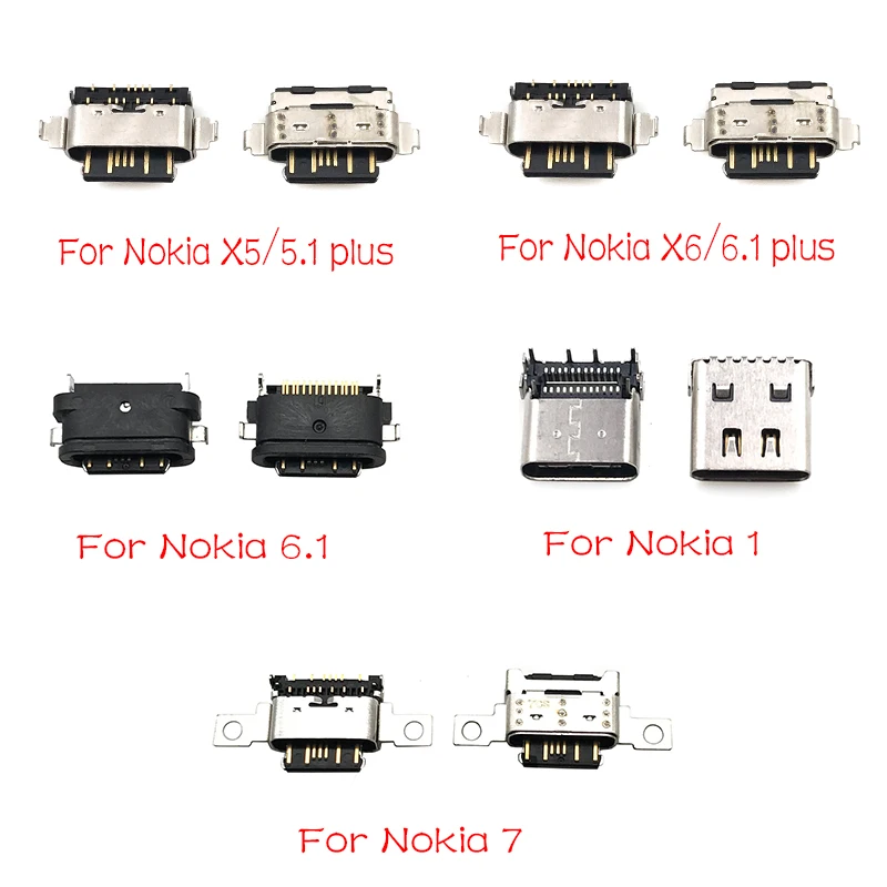 2 шт./лот разъем Micro Usb зарядный порт для Nokia 3 6 7 Plus 8 6,1 7,1 5,1 Plus X5 X6 X7 запасные части