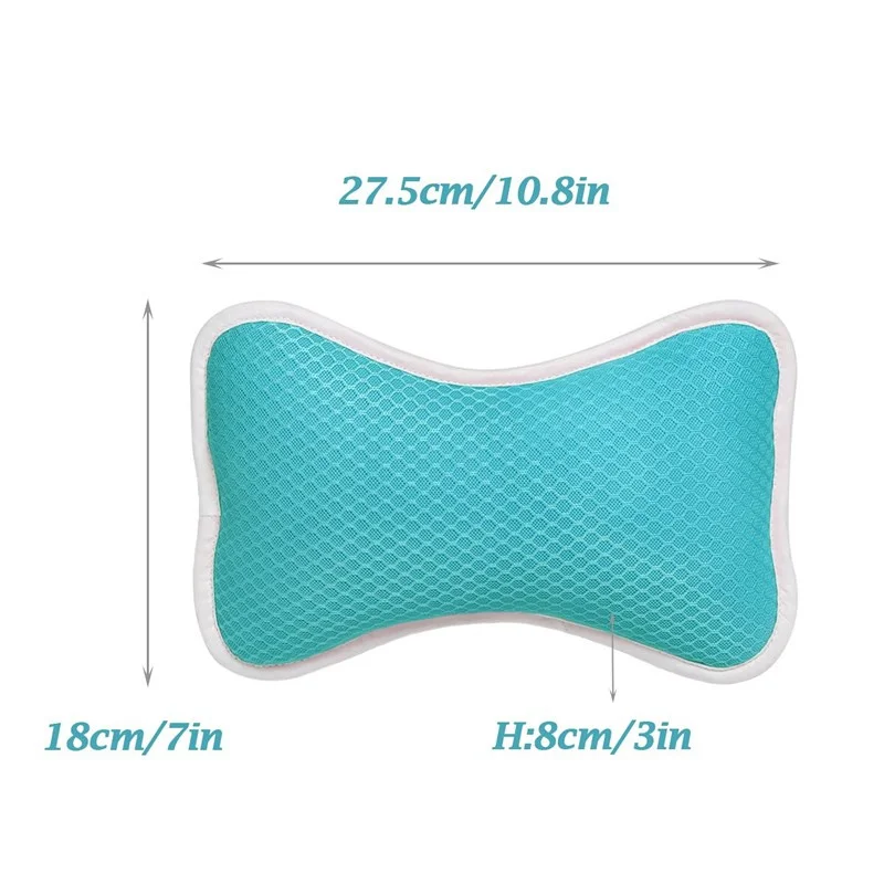 

Comfortable Bath Pillow with Suction Cups, Supports Neck and Shoulders Home Spa Pillows for Bathtub Hot Tub bathtub accessories