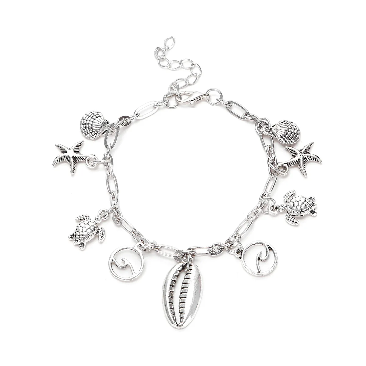 

Fashion Anklet Wish Beach Ocean Series Starfish Sea Wave Shell Tortoise Pendant Anklet Female