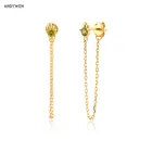 Серьги-гвоздики женские из серебра 925 пробы с кристаллами