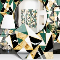 10styles luxury golden green tile stickers for bathroom kitchen wall decoration pvc self adhesive waterproof wall stickers