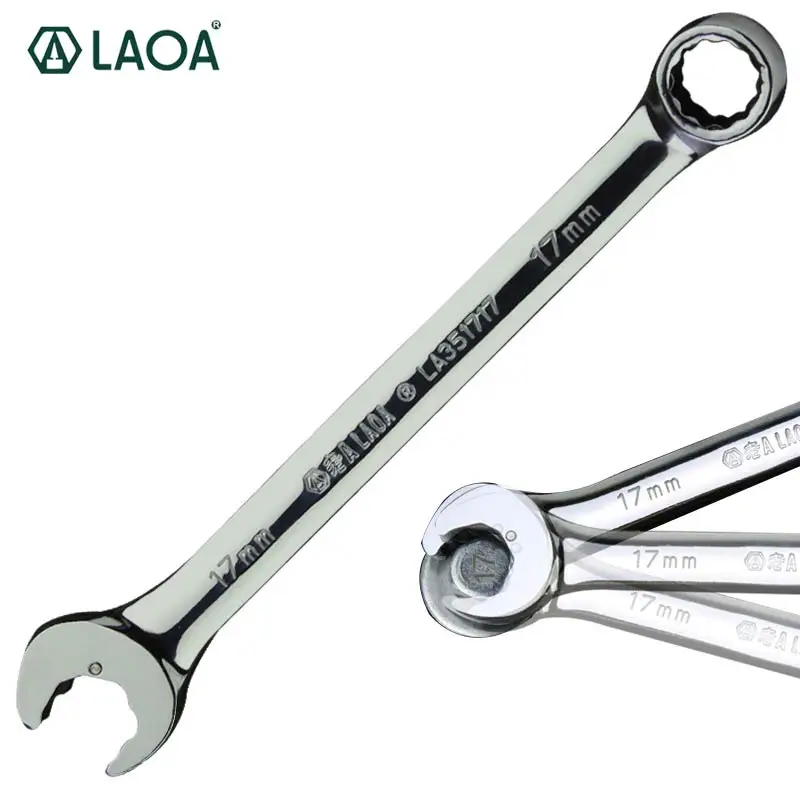 

Open End Ratchet Wrench LAOA 8-27mm Combination Ratchet Socket Spanner Universal Key Bicycle Car Repair Hand Tool