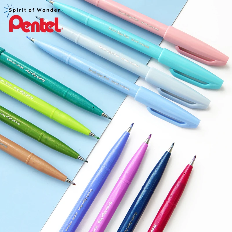 Pentel SES15C Color Soft Tip Pen Brush Hand Account TOUCH Gr