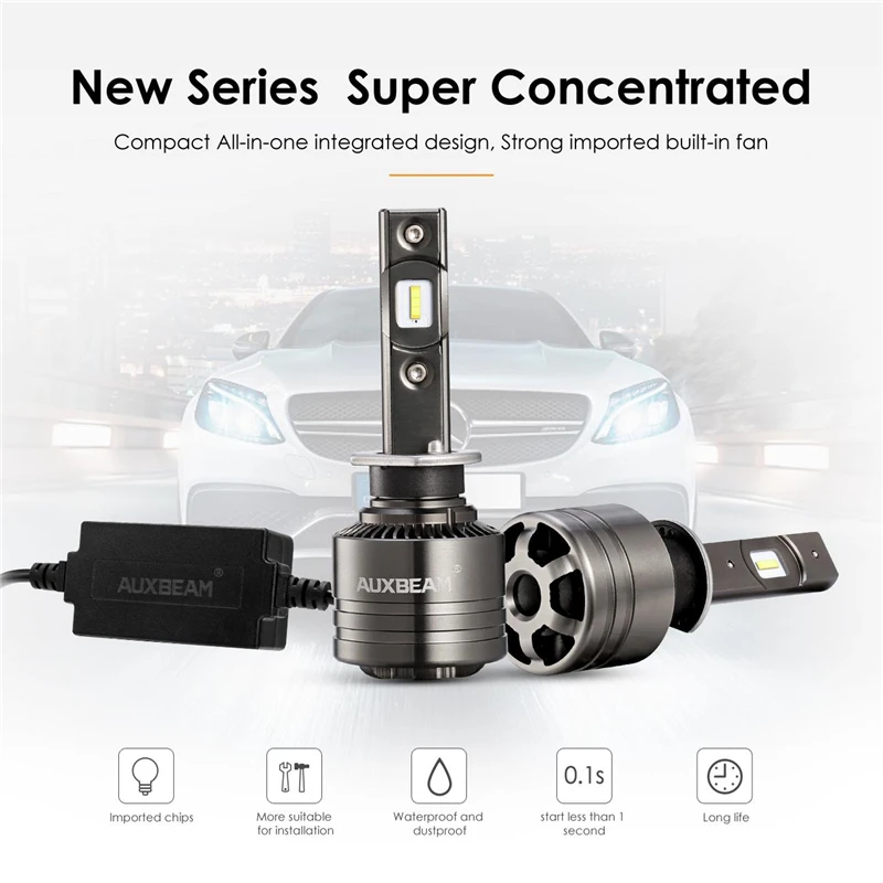 

Auxbeam 12/24V 70W 6500K Car LED Headlight Bulbs Auto Headlamp H1 H3 H4 H7 H11 H13 9004 9005 9006 9012 Waterproof CSP LED Bulbs