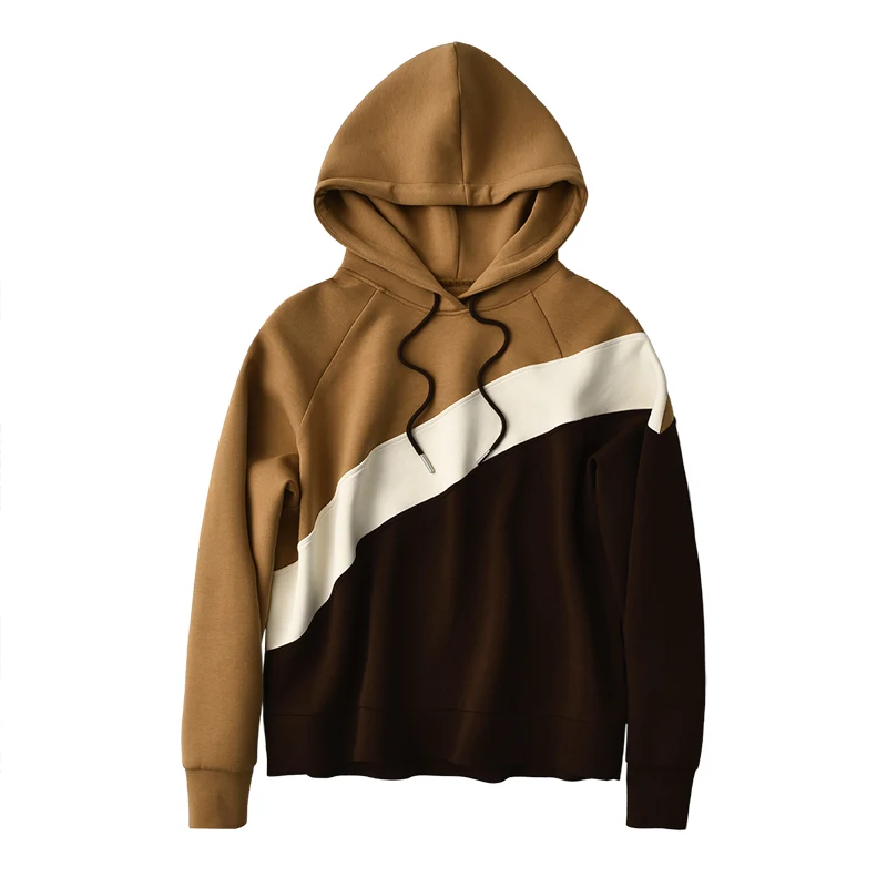 

SHUCHAN Casual Hoodies Pullovers Sweatshirt Women Spring/Autumn Patchwork 77% Cotton Japanese Fashion Women Clothing