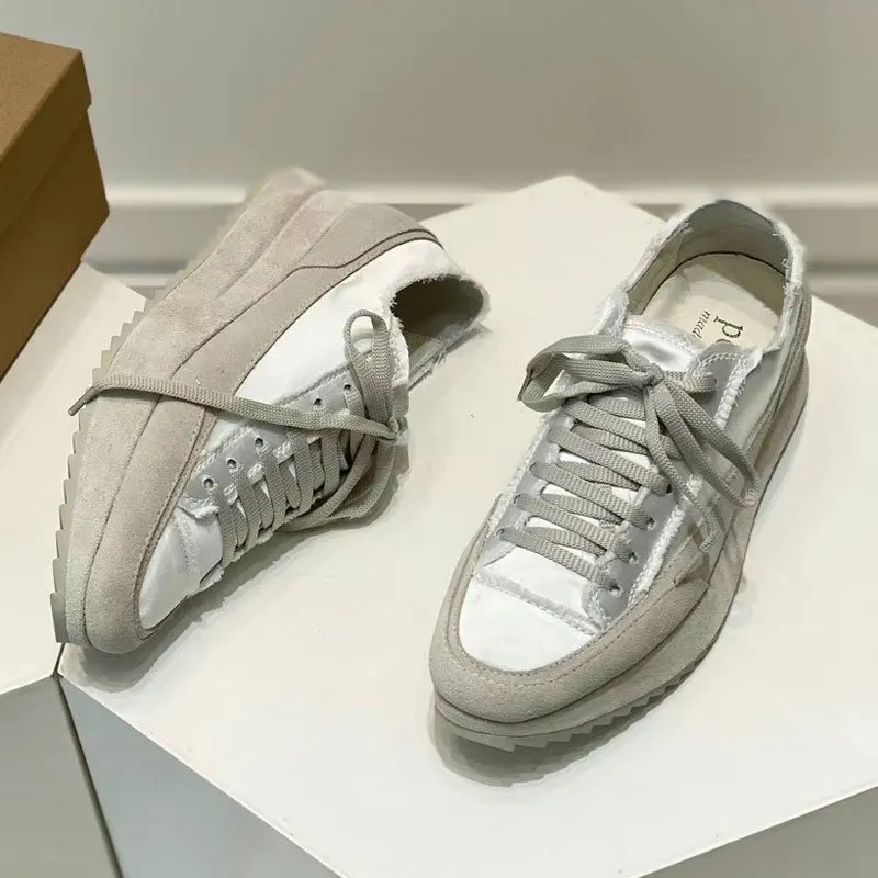

2021 New Fashion Satin Platform Casual Shoes Spain All-match Women's Shoes All-match Platform Shoes Women's Canvas Shoes
