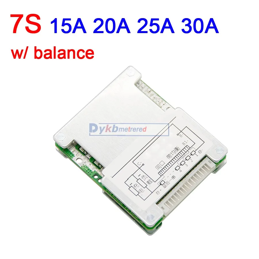Защитная плата для литий-ионных батарей 7S 6S 24V 30A 25A 20A 15A BMS PCM аккумуляторы высокой