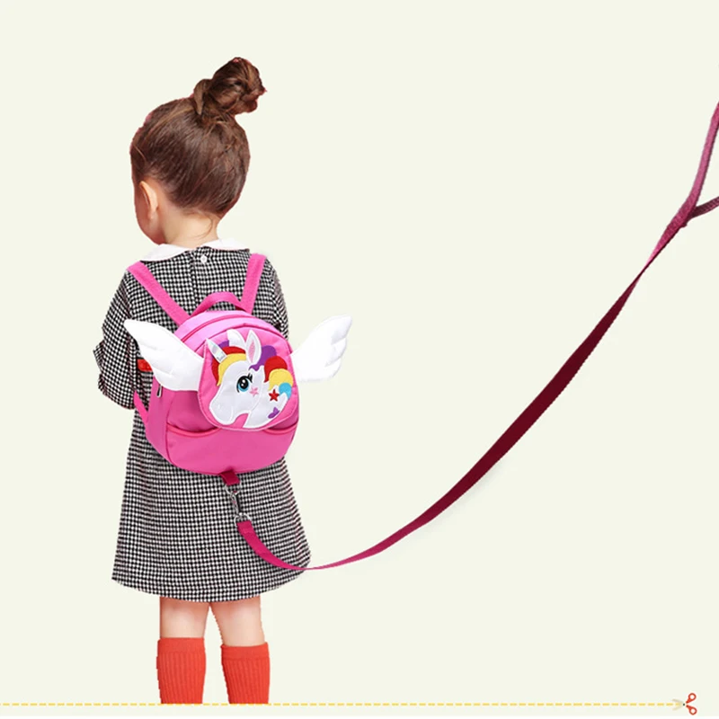 

Cute Cartoon Kids Backpack Unicorn Wings Child School Bags Adjustable Anti-lost Baby Backpacks Kindergarten Boy Girl Baby Gifts