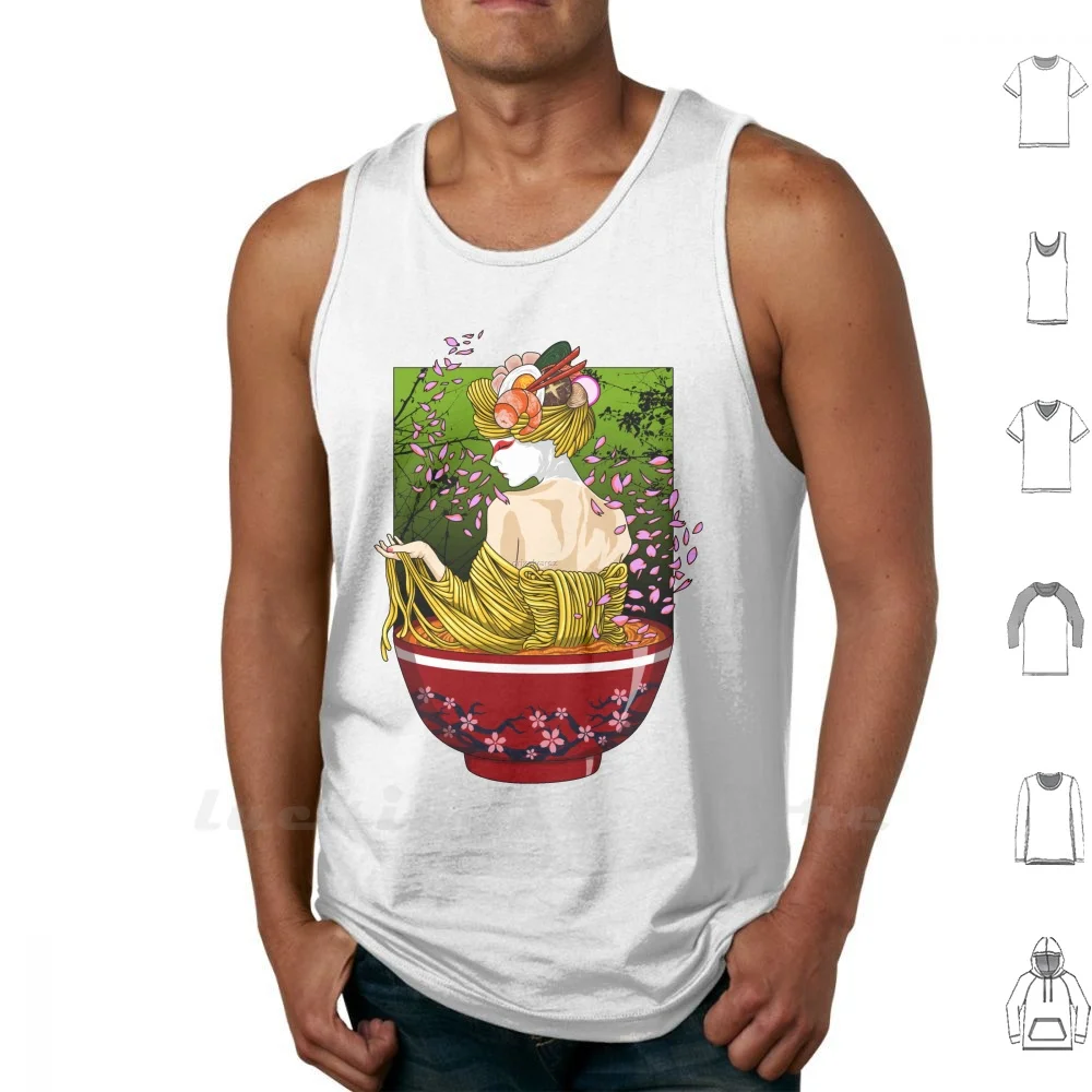 

Geisha Ramen Tank Top Cotton Vest Sleeveless Men Women Geisha Ramen Ramen Noodles Japan Japanese