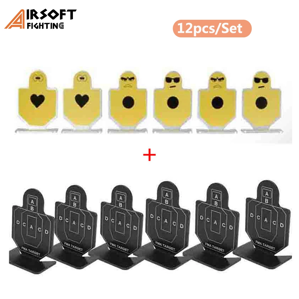 

12Pcs/Set Airsoft Pistol Gun Shooting Target Metal Shooting Practice Target Tactical Hunting Shooting Aim Target Set