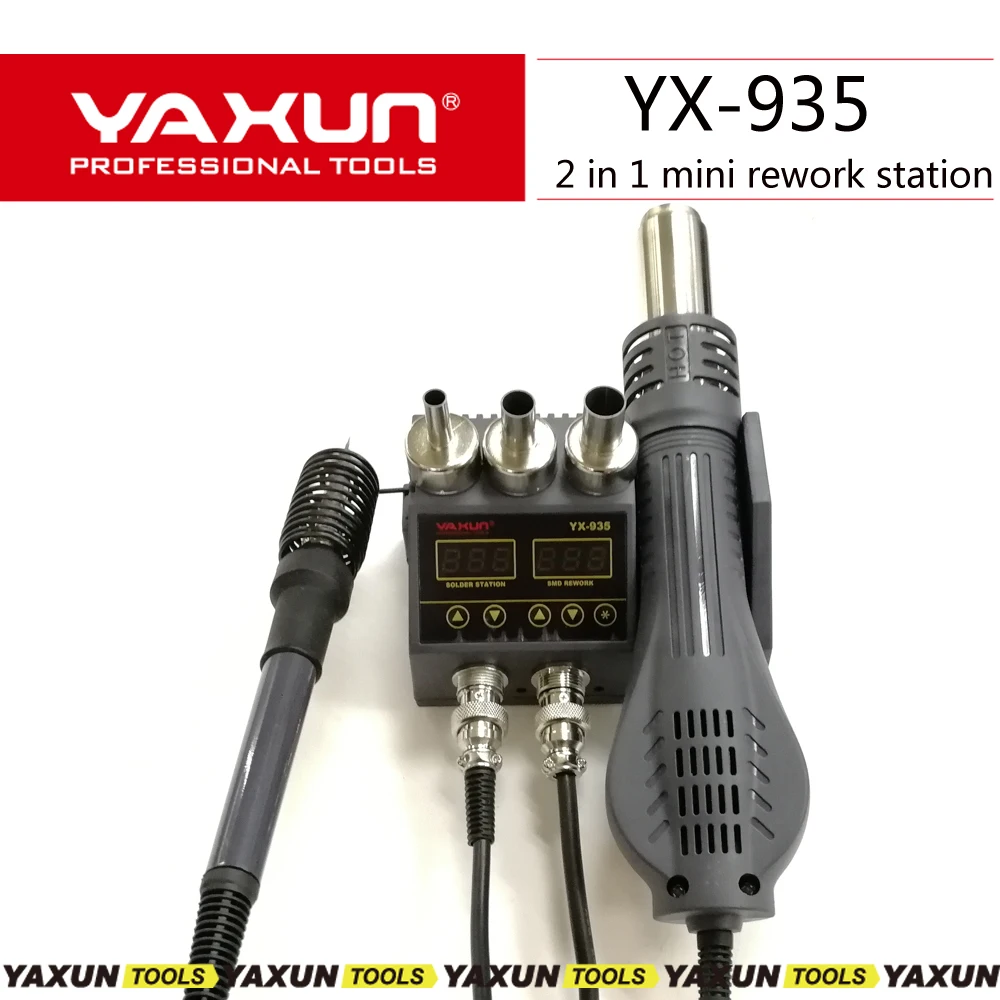 Мини-паяльная станция YAXUN с термофеном автоматическая паяльная регулировкой