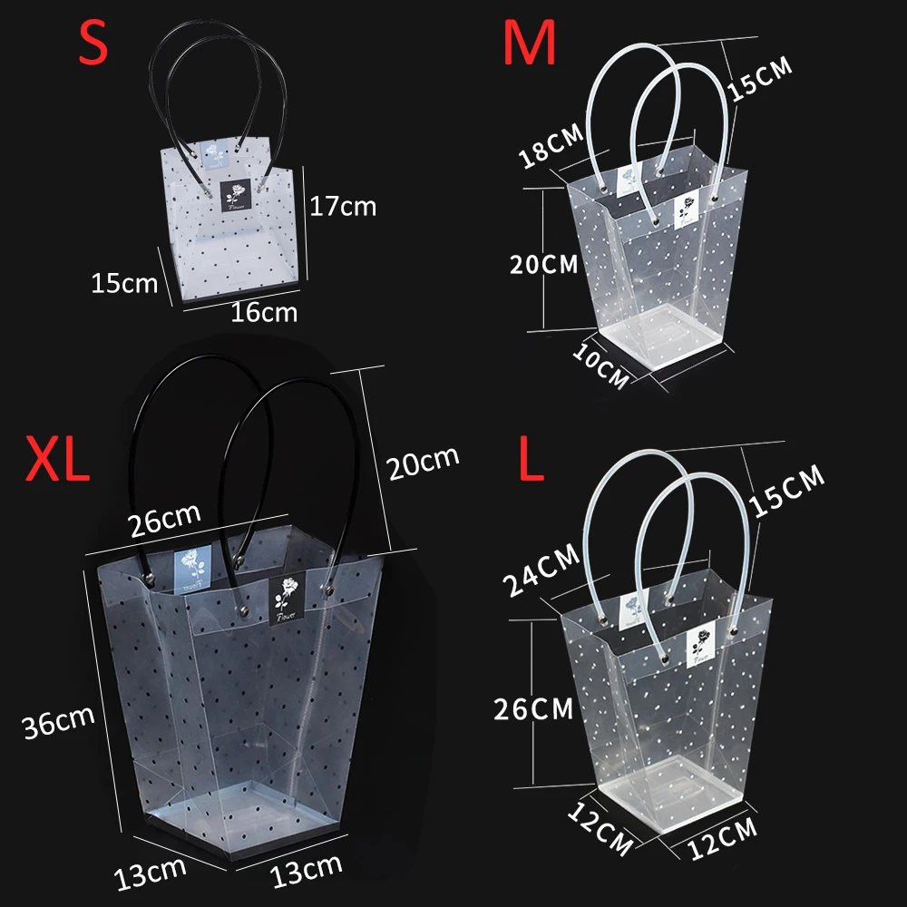 

10pcs Flower Packing Box Waterproof Square Portable Florist Handy Flower Bag Bouquet Florist Gift Party Decor for Valentine' Day