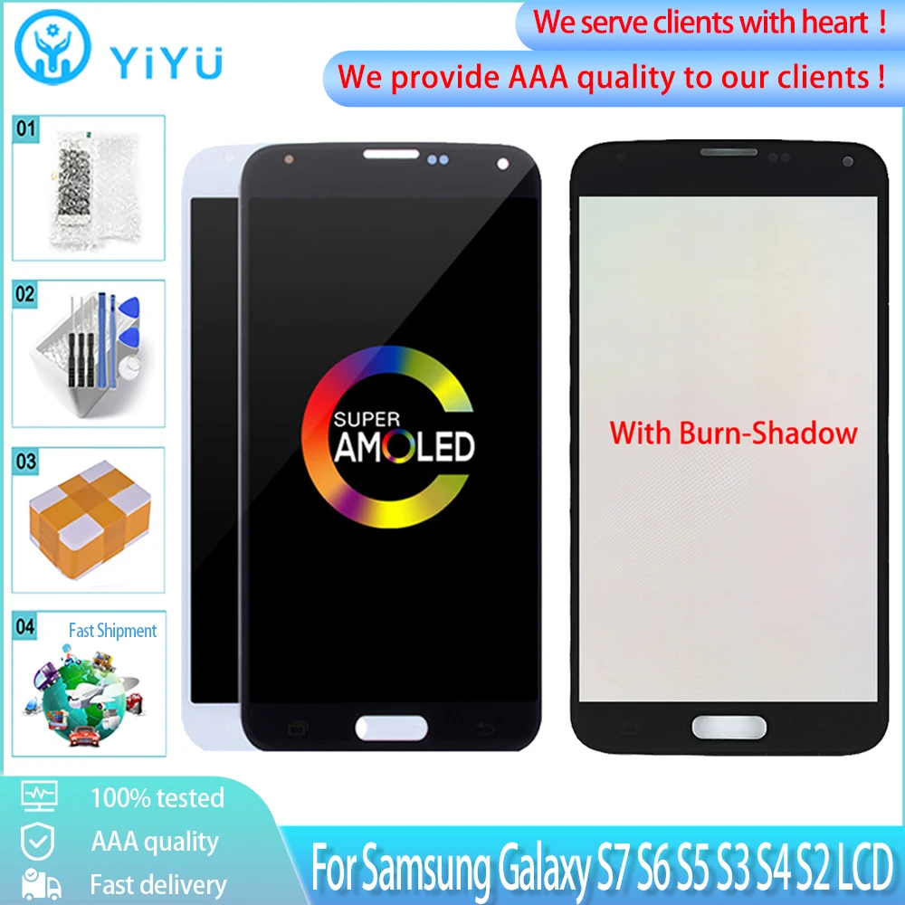 Дисплейный модуль AMOLED для SAMSUNG Galaxy S7 S6 S5 S3 S4 S2 | Мобильные телефоны и аксессуары
