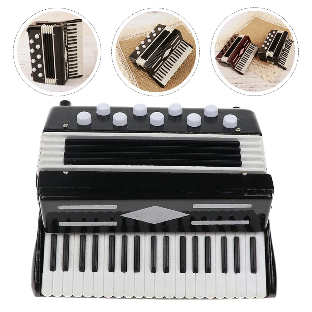 

1pc Mini Simulation Accordion Model Mini Educational Birthday Gift (Black)