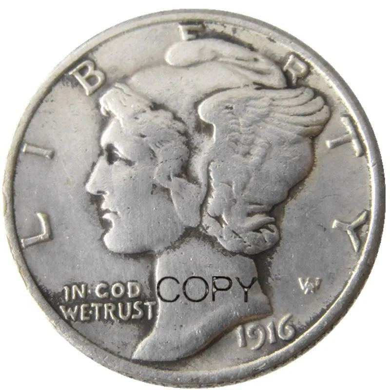 

US Mercury Dime 1916PSD Silver Plated Copy Coins