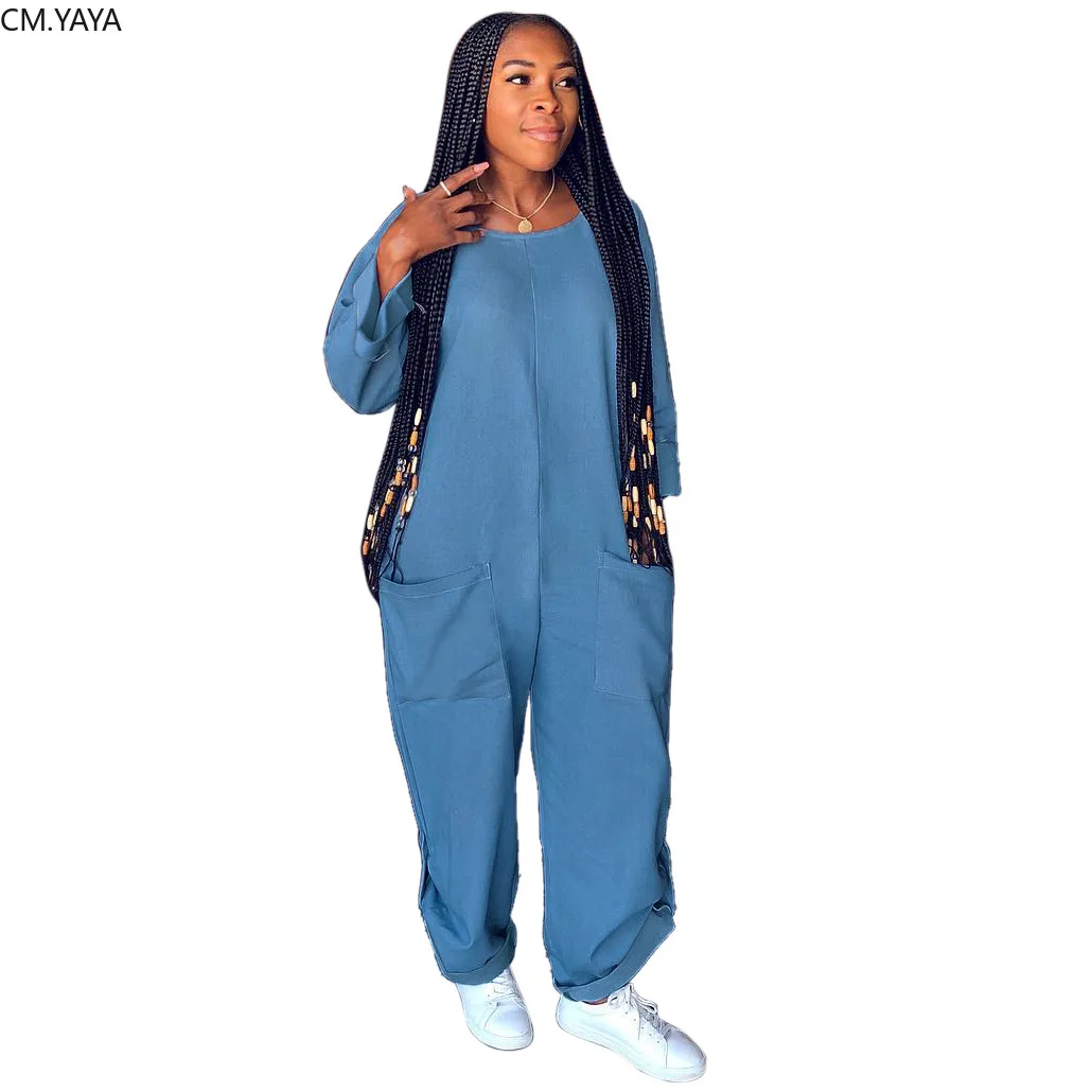 Осенний женский модный свободный джинсовый комбинезон с длинными рукавами и