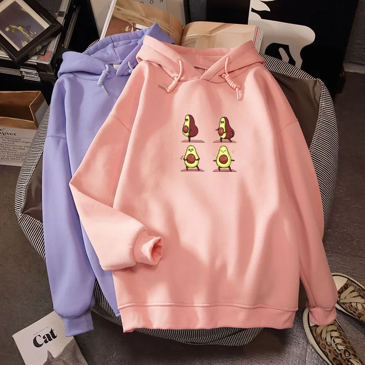 

Avocado Funny Cartoon Sweatshirt Women Hoodies Kpop Harajuku Ulzzang Autumn Long Sleeve Graphic Vegan Hoodie Top Hoody Ladies