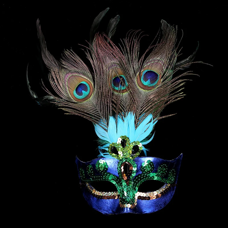 Для маскарада карнавала маска в виде перьев павлина маски на Хэллоуин