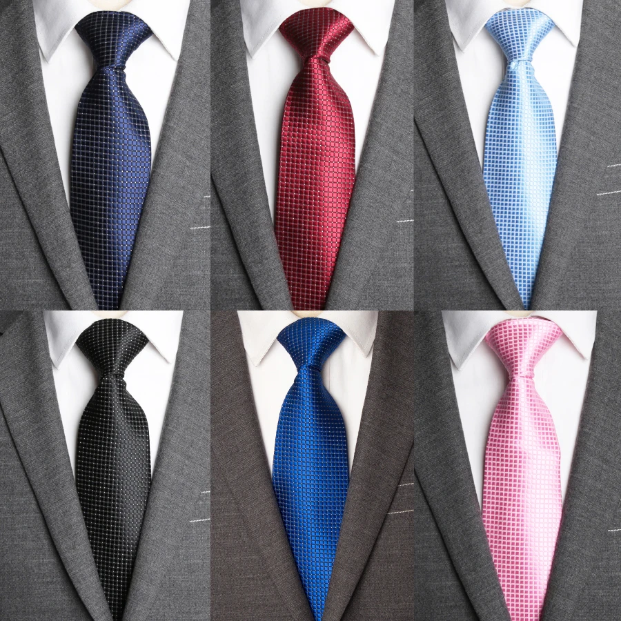

Men Tie Business Classic Fashion Lattice Neckties Jacquard Necktie Man's Wedding Dress Ties Shirt Accessories