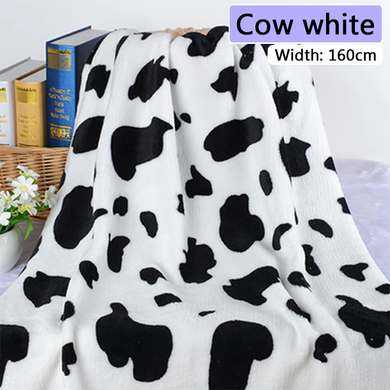 Cow white 100*160 см фланелевая ткань двухсторонняя Коралловая бархатная хлопковая ткань мягкая зимняя теплая DIY Домашняя одежда швейная стеганая ткань - Цвет: Cow white