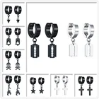 Серьги-гвоздики из нержавеющей стали для мужчин и женщин, модные серьги-гвоздики в форме лезвия унисекс, черный, серебристый цвет, в стиле панк, готика, Jewe