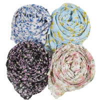 n27 10pcs high quality flower printed chiffon hijab scarf lady scarfscarves long wrap headband maxi scarf 18070cm